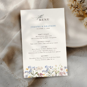 Colourful Spring Wildflower Meadow  Wedding Menu