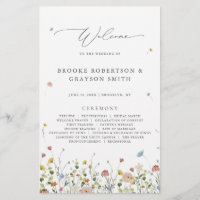 Colourful Spring Wildflower Meadow  Wedding Progra