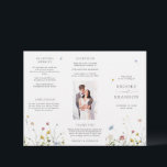 Colourful Spring Wildflower Meadow  Wedding Progra<br><div class="desc">Celebrate your special day with this elegant wildflower wedding program card, featuring delicate watercolor florals and modern script typography. The soft floral border, minimalist layout, and pastel colour palette make it perfect for garden weddings, outdoor ceremonies, spring or summer celebrations, and boho or rustic themes. Fully customisable with your personal...</div>