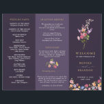 Colourful Spring Wildflower Meadow  Wedding Progra<br><div class="desc">Make your wedding day unforgettable with our beautifully crafted, floral wedding program. The delicate pastel flower wreath brings a romantic, garden-inspired touch to your celebration. Personalise the card with your own text, and easily adjust the font style, colour, and layout to suit your taste by clicking the 'Customise Further' button....</div>