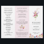 Colourful Spring Wildflower Meadow  Wedding Progra<br><div class="desc">Make your wedding day unforgettable with our beautifully crafted, floral wedding program. The delicate pastel flower wreath brings a romantic, garden-inspired touch to your celebration. Personalise the card with your own text, and easily adjust the font style, colour, and layout to suit your taste by clicking the 'Customise Further' button....</div>