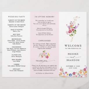 Colourful Spring Wildflower Meadow  Wedding Progra
