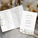 Colourful Spring Wildflower Meadow  Wedding Progra<br><div class="desc">Capture the beauty of nature on your special day with our exquisite wildflower watercolor wedding program. Elegant, unique, and blooming with love. Use the text fields to personalise your design with your own wording and details. If you want to change the font style, colour or text placement, simply click the...</div>