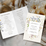 Colourful Spring Wildflower Meadow  Wedding Progra<br><div class="desc">Capture the beauty of nature on your special day with our exquisite wildflower watercolor wedding program. Elegant, unique, and blooming with love. Use the text fields to personalise your design with your own wording and details. If you want to change the font style, colour or text placement, simply click the...</div>