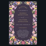 Colourful Spring Wildflower Meadow Wedding Program<br><div class="desc">Make your wedding day unforgettable with our beautifully crafted, floral wedding program. The delicate pastel flower wreath brings a romantic, garden-inspired touch to your celebration. Personalise the card with your own text, and easily adjust the font style, colour, and layout to suit your taste by clicking the 'Customise Further' button....</div>