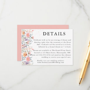 Colourful Spring Wildflower Wedding Details Enclosure Card