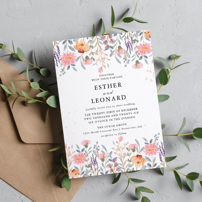 Colourful Spring Wildflower Wedding  Invitation (Creator Uploaded)