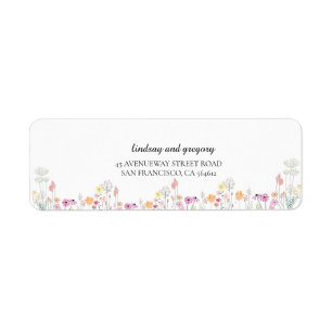 Colourful Spring Wildflower Welcome Label