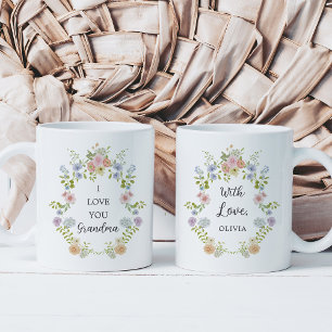 Colourful Spring Wildflowers   Love You Grandma Coffee Mug