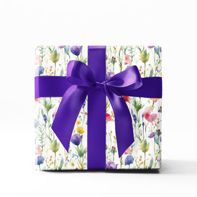 Colourful Spring wildflowers Pattern Wrapping Paper (Creator Uploaded)