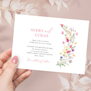 Colourful Spring Wildflowers Wedding Invitation
