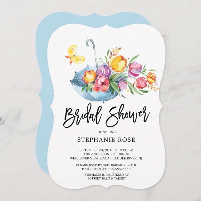 Colourful Springtime Tulip Bridal Shower Invitatio Invitation (Front/Back)