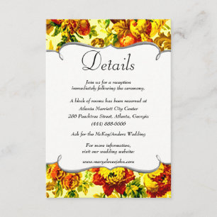 Colourful Springtime Wedding Details Enclosure Card