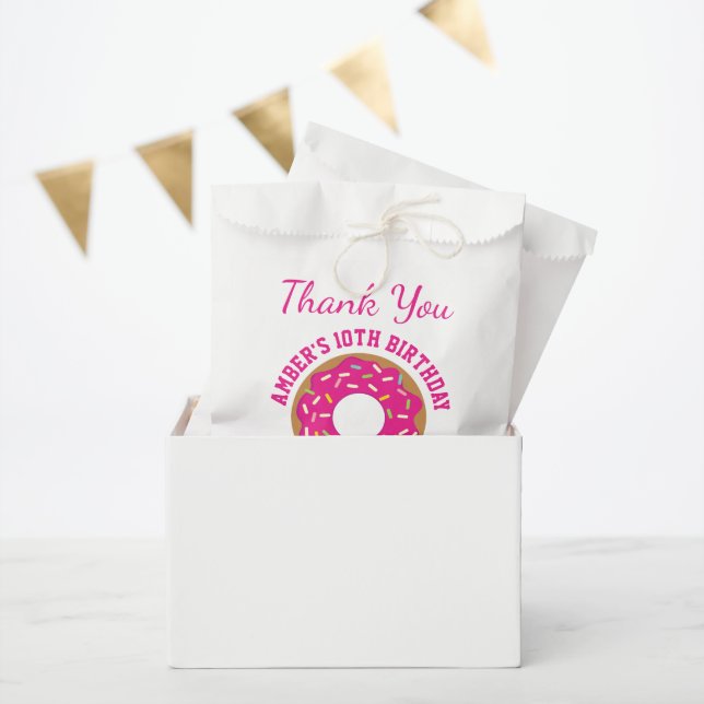 Colourful sprinkled doughnut Birthday party favour Favour Bags (Party)