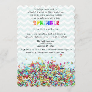 Colourful Sprinkles and Chevron Baby Invite