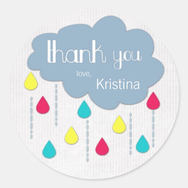 Colourful Sprinkles Baby Shower Thank You Stickers (Front)
