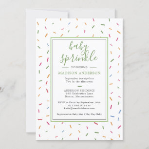 Colourful Sprinkles Baby Sprinkle Baby Shower Invitation