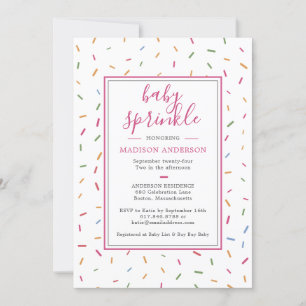 Colourful Sprinkles Baby Sprinkle Baby Shower Invitation