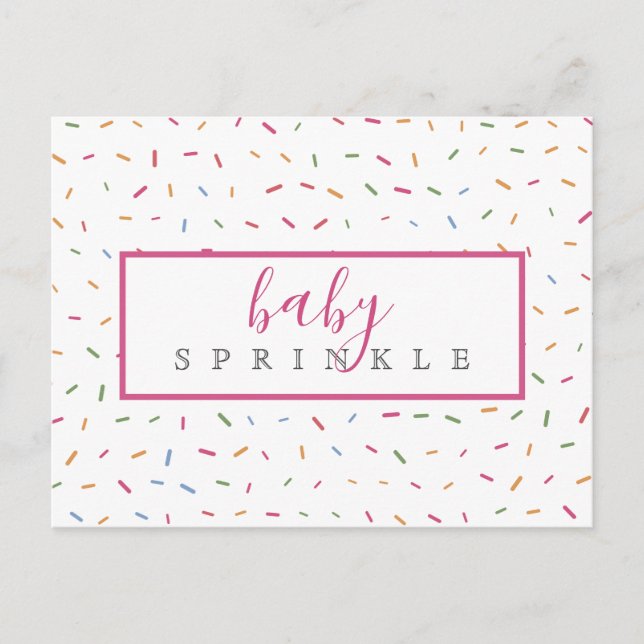 Colourful Sprinkles Baby Sprinkle Baby Shower Invitation Postcard (Front)