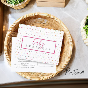 Colourful Sprinkles Baby Sprinkle Baby Shower Invitation Postcard