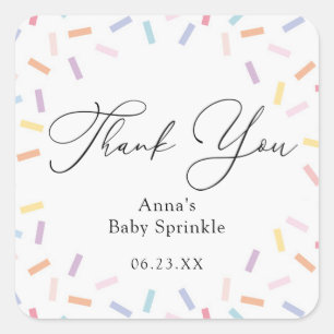 Colourful Sprinkles Baby Sprinkle  Square Sticker