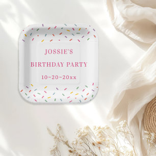 Colourful Sprinkles Birthday Party Paper Plate