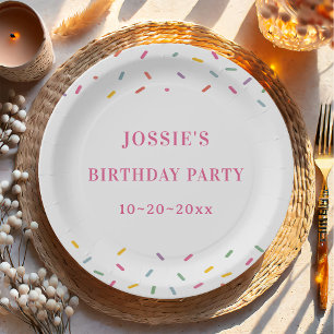 Colourful Sprinkles Birthday Party Paper Plate