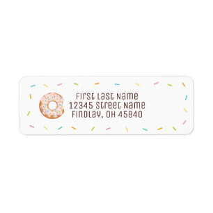 Colourful Sprinkles Doughnut Birthday Address