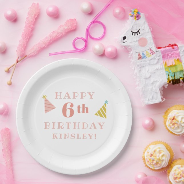 Colourful Sprinkles Modern Kids Birthday Party Paper Plate (Party)