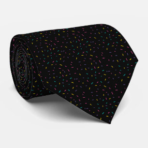 Colourful sprinkles on black background   tie