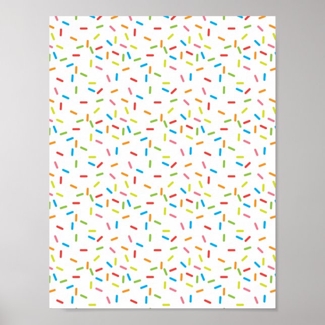 Colourful Sprinkles Pattern Digital Scrapbook Pape Poster (Front)
