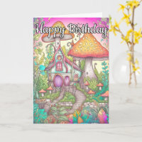 Colourful Sprouting Mushroom Hut Illustration