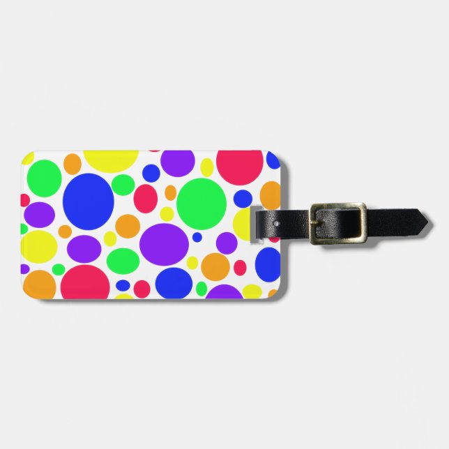 Colourful Spunky Spots Luggage Tag (Front Horizontal)