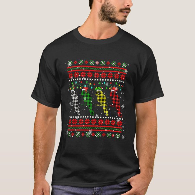 Colourful Squad Santa Reindeer Elf Parrots Christm T-Shirt (Front)