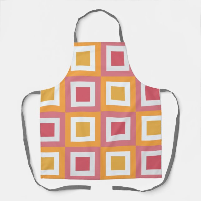 Colourful Square Geometric Pattern  Apron (Front)