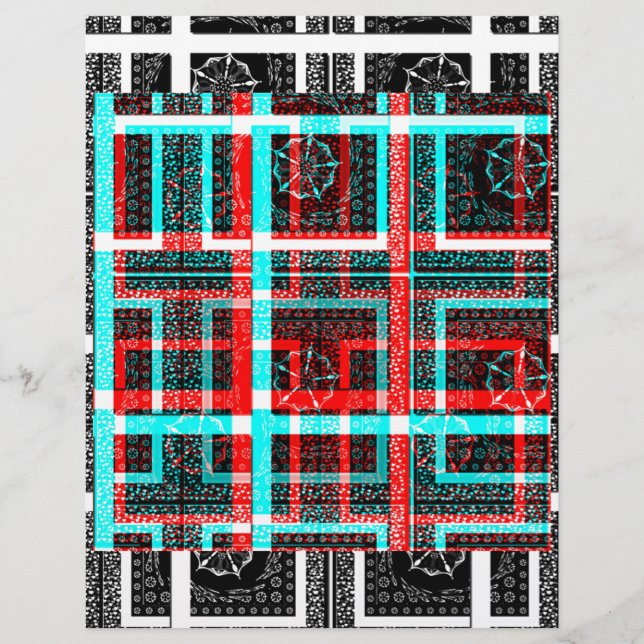 Colourful Square Maze  geometrical chequered patte (Front)