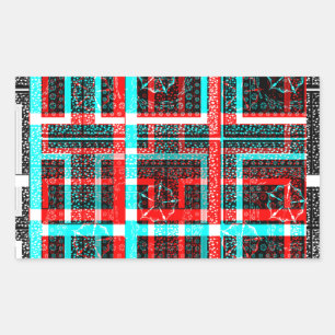 Colourful Square Maze geometrical chequered patte Rectangular Sticker