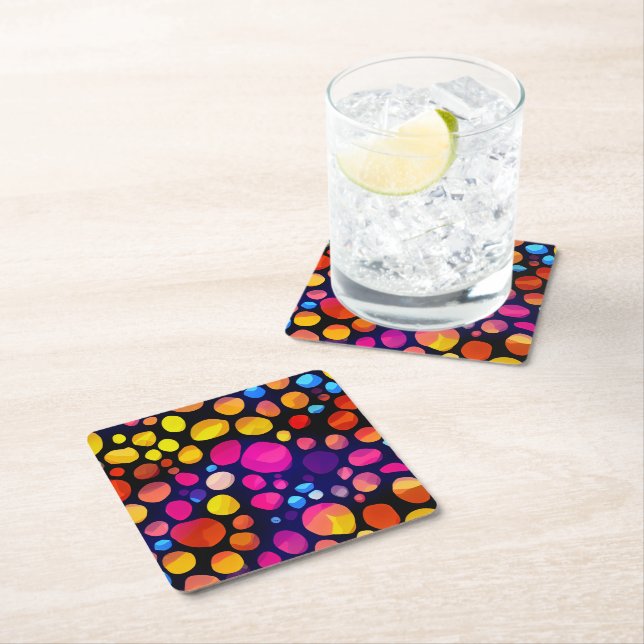Colourful Square Paper Coaster (Insitu)