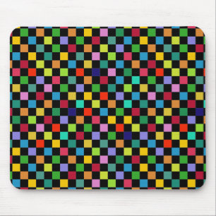 colourful square pattern mouse mat