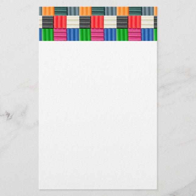 Colourful square pattern stationery (Front)