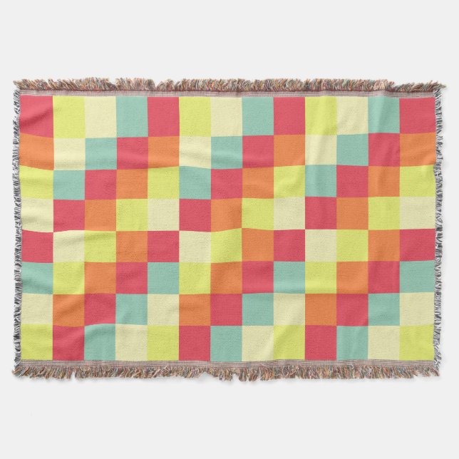 Colourful Squares 010 Throw Blanket (Front)