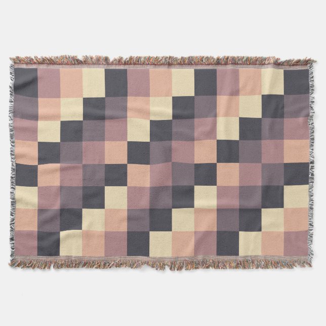 Colourful Squares 012 Throw Blanket (Front)