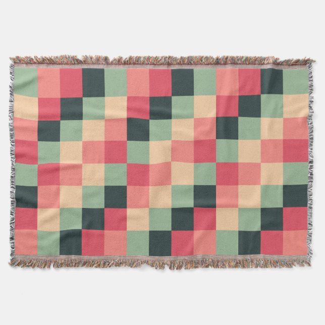 Colourful Squares 015 Throw Blanket (Front)