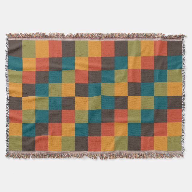 Colourful Squares 03 Throw Blanket (Front)