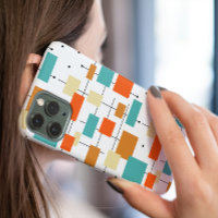 Colourful Squares and Lines Mid-century Pattern