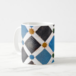 Colourful Squares and Stars Mosaic Pattern Coffee Mug