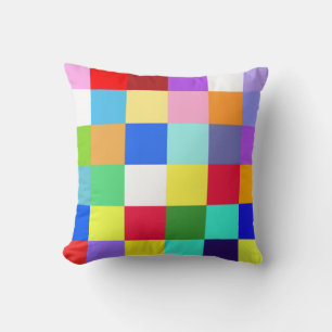 Colourful squares checks cushion