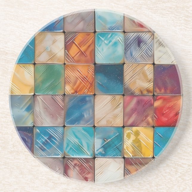 Colourful Squares Coaster (Front)