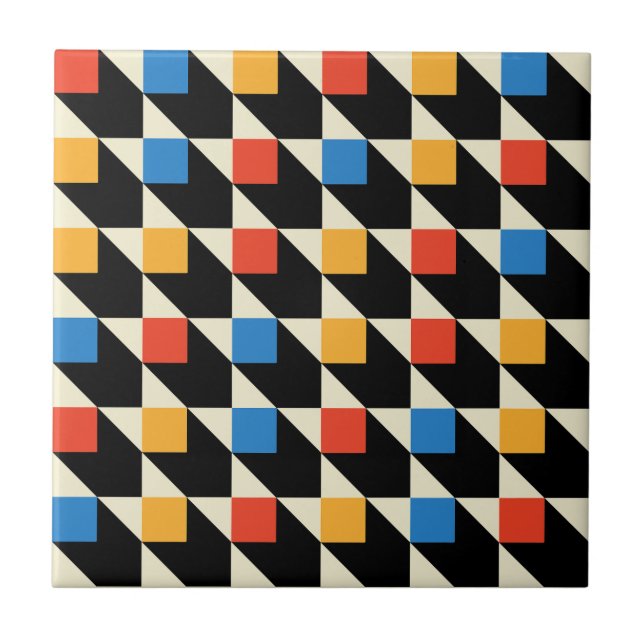 Colourful Squares Decorative Tile (Front)