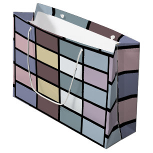 Colourful Squares Geometric Large Gift Bag